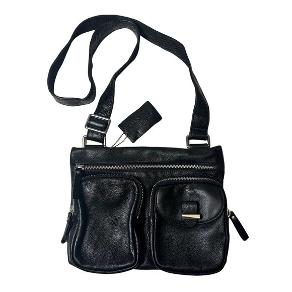 Danier Black Leather Crossbody Bag – Classic & Versatile - Picture 1 of 4